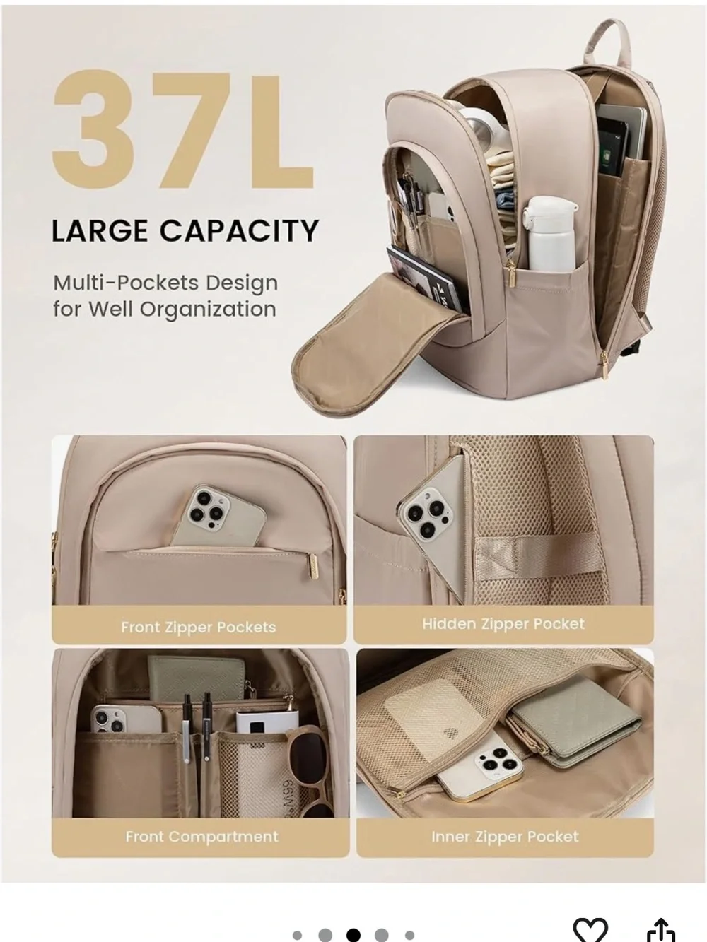 Lovenook backpack 37L Tan nwt